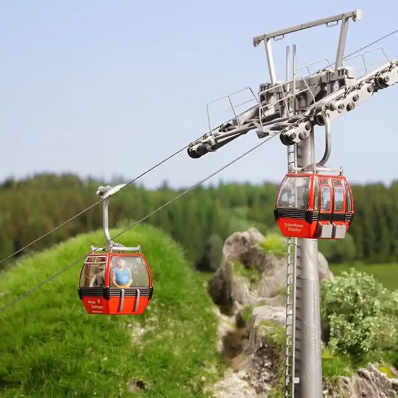 2 cabines pour téléphérique-HO 1/87-BRAWA 6344 Dernière Chance