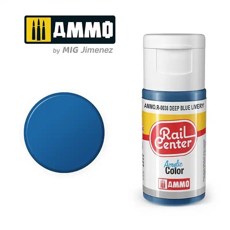 Peinture bleu profond voiture, acrylique, 15 ml, gamme Rail Center - AMMO R-0038 Retour Gratuit