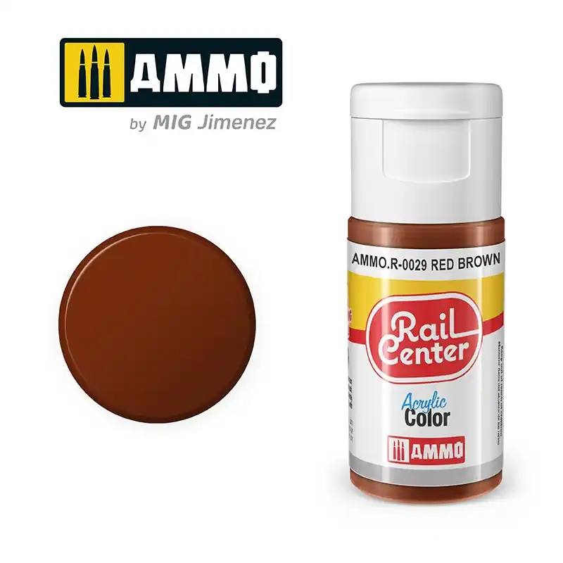 Satisfait Ou Remboursé Peinture rouge marron, acrylique, 15 ml, gamme Rail Center - AMMO R-0029