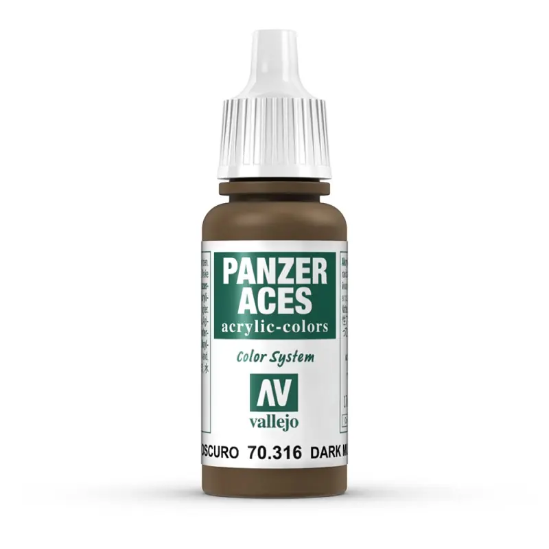 Peinture Acrylique, 17ml, Panzer Aces Boue Foncée - VALLEJO 70316 Jusqu'à Épuisement Des Stocks