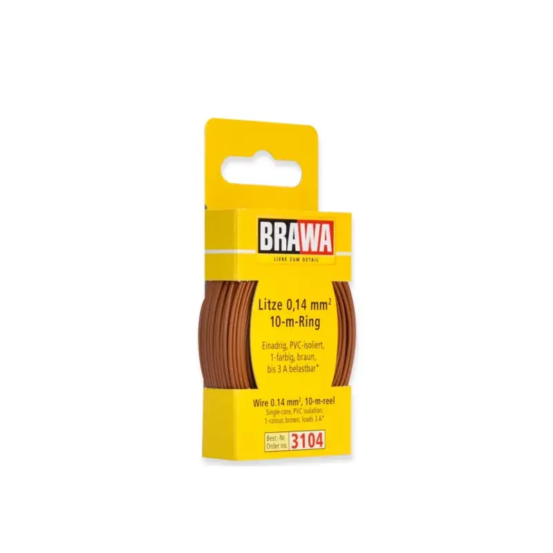 Authentique Câble 0,14 mm² cuivre multibrins, 3A, Marron, 10 ml - BRAWA 3104