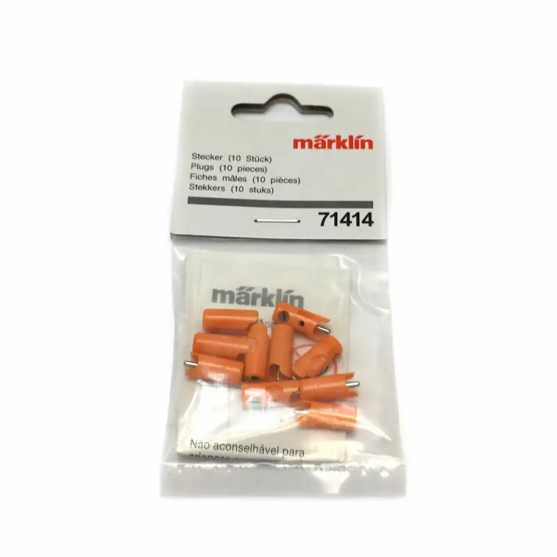 Nouvelle Collection 10 fiches de connexion mâles oranges -MARKLIN 71414