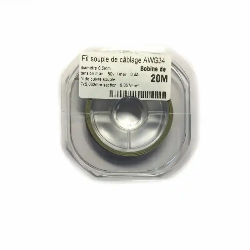 Quantité Limitée Fil souple de cuivre pour câblage, gris, 0.05mm, 20ml -AWG34G