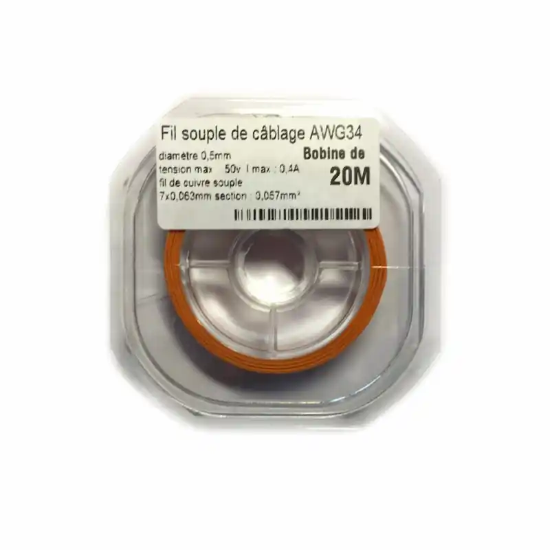 Dernier Modèle Fil souple de cuivre pour câblage, orange, 0.05mm, 20ml -AWG34O