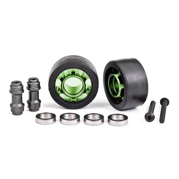 Pas Cher 2 Roues alu anodises vert wheelie bar Traxxas 7775G