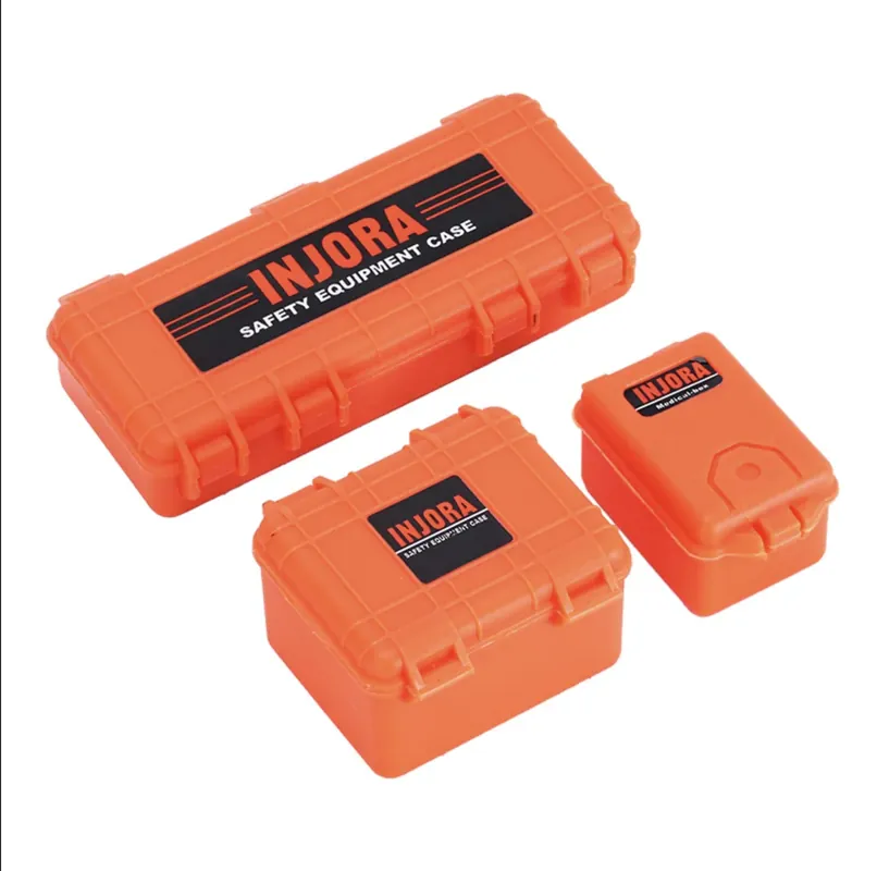 Prix Promo INJORA 3 pièces boîtes de rangement en plastique orange accessoires pour crawler 1/10