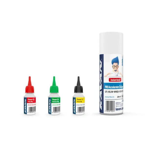 Usine Directe Coffret de trois colles instantanées de 20 g et spray PRO Activateur de 200 ml.