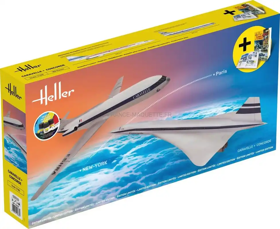 Starter kit Caravelle + Concorde 1/100 - Heller 52333 Commande En Gros