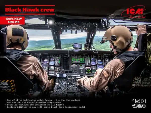 Black Hawk crew (3 figures) au 1/48 - ICM 48130 Satisfait Ou Remboursé