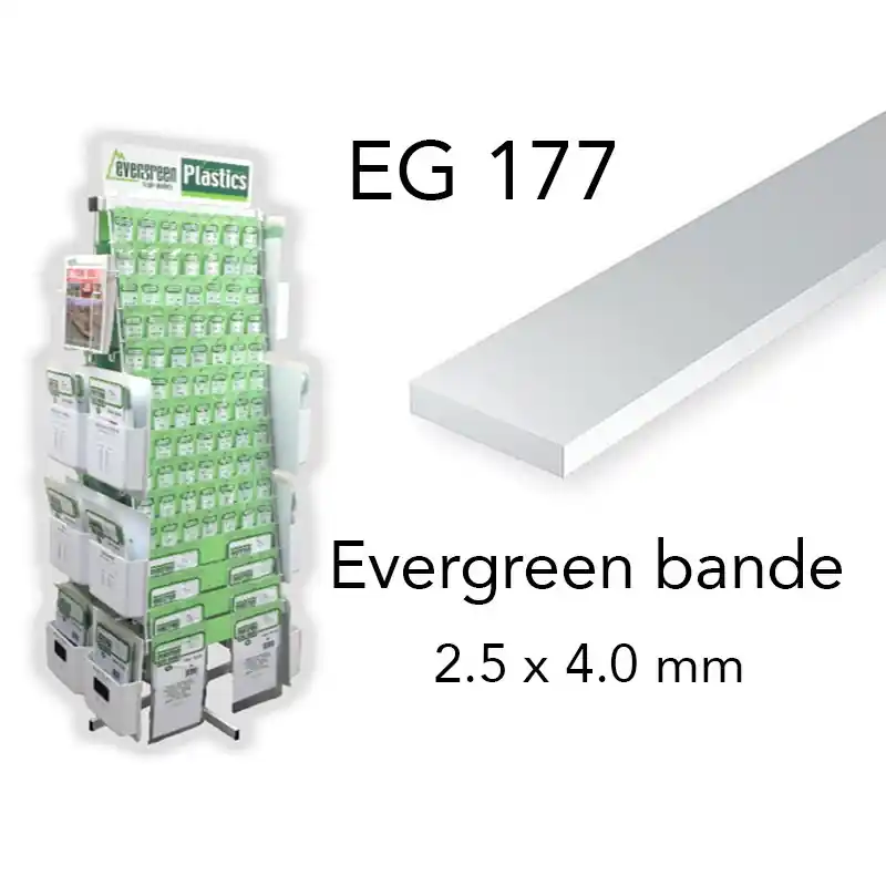 (x7) bande styrène 2.5 x 4.0 mm Evergreen eg177 Prix Bas