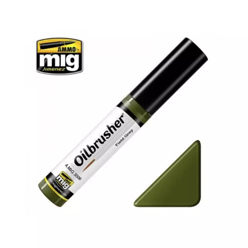 MIG 3506 Oilbrusher Vert Champ (Field) - Peinture À L‘huile Avec Applicateur 10 Ml Commander Vite