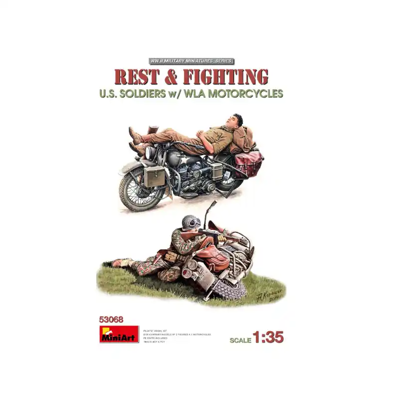 MINIART 53068 Soldats Américains Au Repos Avec Motos - 1/35 Acheter Direct