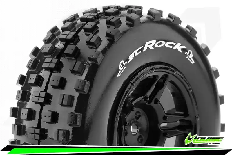 Louise RC Pneus + Jantes SC-ROCK - Short Course 1/10 Traxxas Slash - Telluride - Rally - HPI Blitz - Hex 12mm - LR-T3229SBTR Haute Qualité