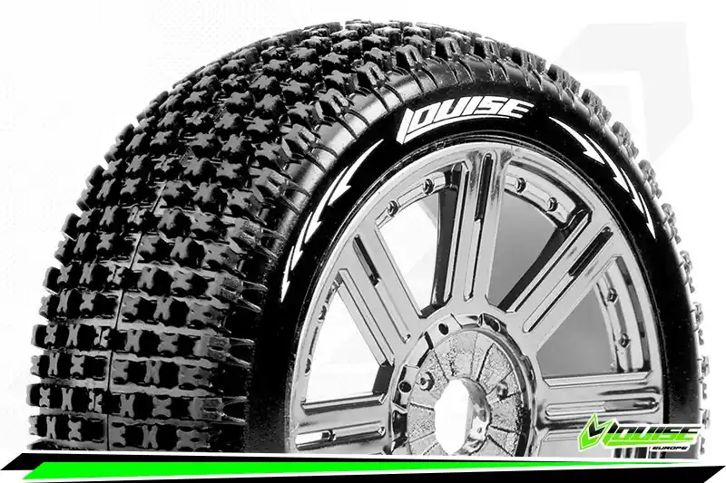 Louise RC Pneus + Jantes B-PIRATE - Buggy 1/8 Arrma Typhon - Losi Eigh - Carson Virus - Hex 17mm - LR-T3126SBC Usine Directe