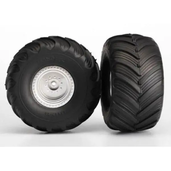 Dernier Modèle Roues Montees Collees Arriere / Avant Chromee (2) TRAXXAS - 3665X