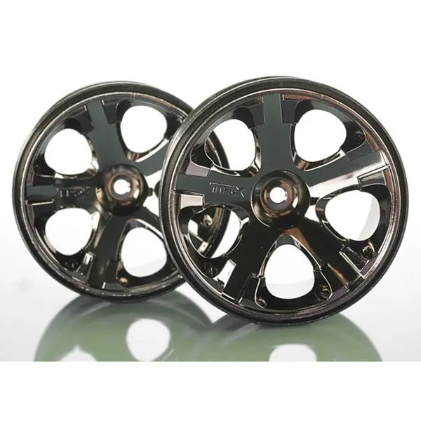 Jantes All-Star 2.8 Chromees Noir (Arriere Ther. / Avant Elec) (x2) TRAXXAS - 5576A Commander Vite