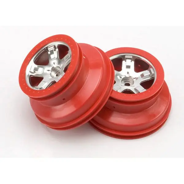 Jantes Avant Sct Chromees Satin Rouge 2.2 Ext/3.0 Int- 4x2 (2) -Slash TRAXXAS - 5874A Nouvel Arrivage