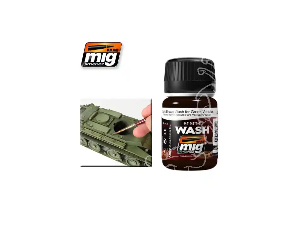 Petit Prix MIG approchez de tres près la réalité 1005 Lavis brun foncé pour véhicules vert (35ml) AK-045