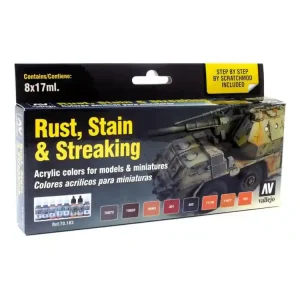 Vallejo Set 70183 Rouille taches et rayures 8 x 17ml Prix Promo