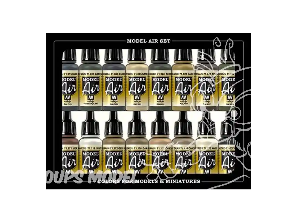 Remise Vallejo Set Model Air 71208 Couleurs Allemandes Europe & Afrique WWII 16 x 17ml