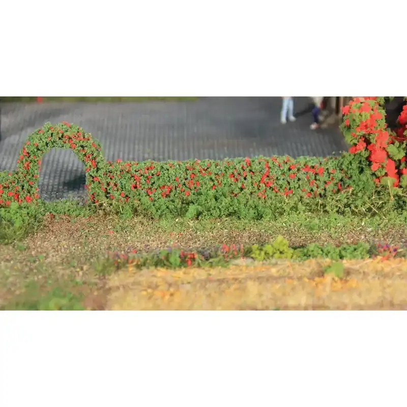 Haute Qualité 2 haies de rosiers flexibles 14 x 7 mm, chacune de 50 cm de long - Heki 11811 - Échelle universelle