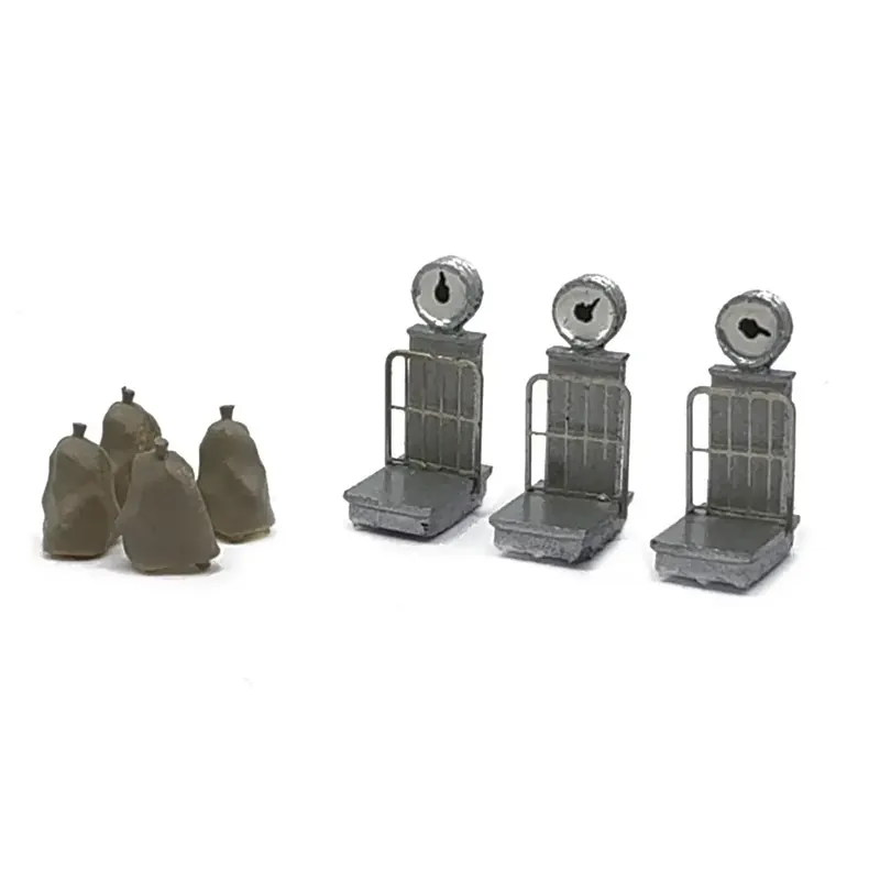 3 vieilles balances & 4 sacs poubelles - 87Train 221134 - HO 1/87 Marque