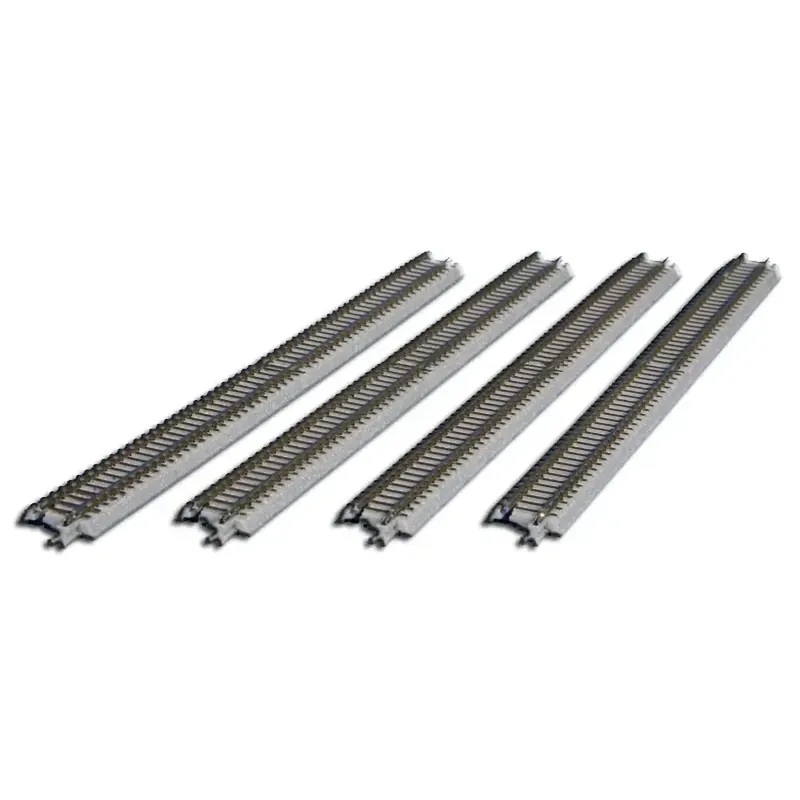 4 rails droits avec ballast, 220 mm, avec panneau de connexion - Rokuhan 7297009 - Z 1/220 Prix Bas