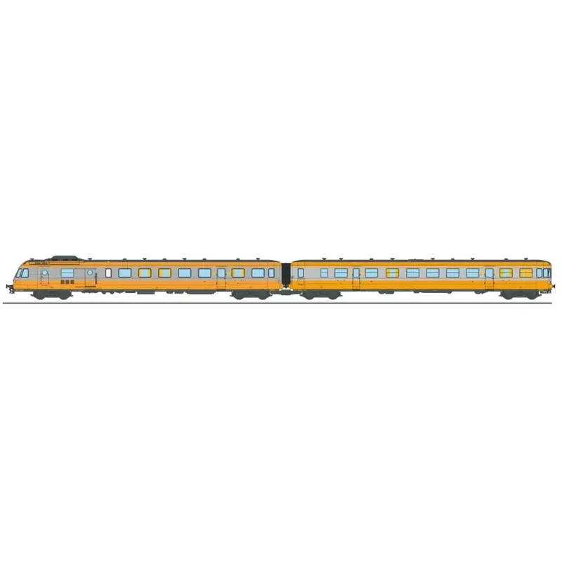 Autorail RGP 1 orange et gris métallisé, XBD 2724 + remorque XRABx 7724 - Ree Modèles NW360 - N 1/160 - SNCF - Ep IV - Analogique - 2R Bon Plan