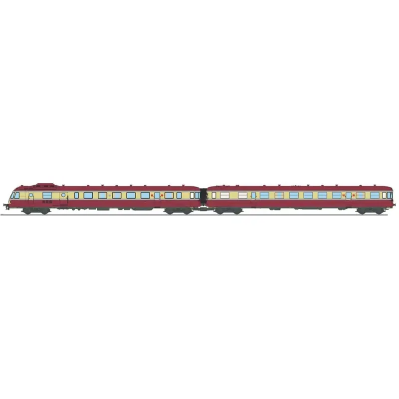 Vente Flash Autorail RGP 1 rouge, X 2775 + remorque XR 7775, 2 phares avec fanaux d‘angle - Ree Modèles NW358 - N 1/160 - SNCF - Ep III - Analogique - 2R