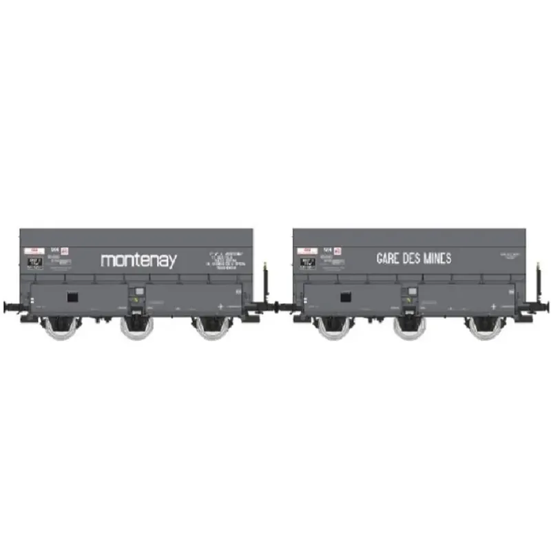 Affaire À Saisir Coffret de 2 wagons coke MH45 « MONTENAY / Gare des Mines » - REE WB964 - SNCF - HO 1/87 - EP III