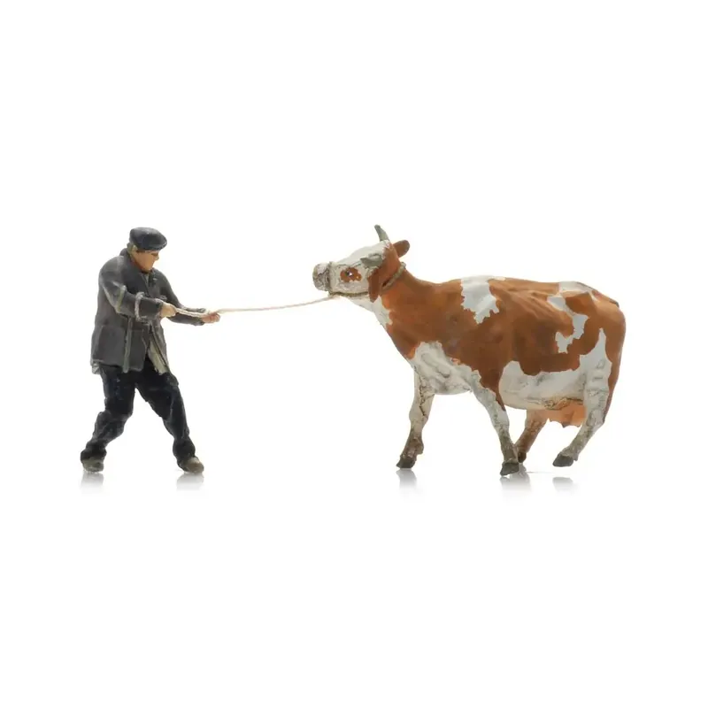 Haute Qualité Fermier avec vache obstinée - Artitec 5870031 - HO 1/87