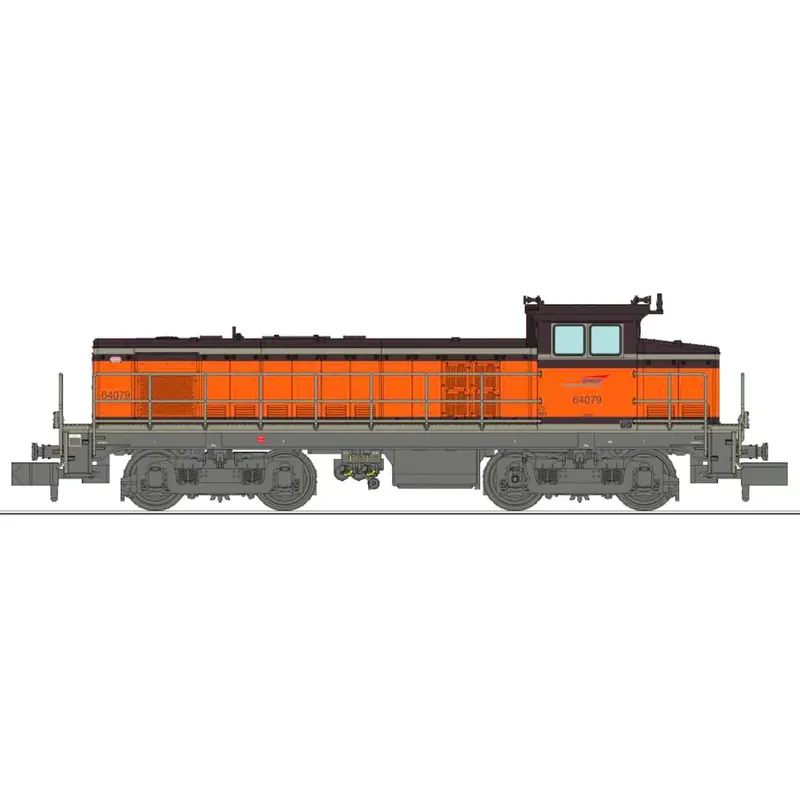 Usine Directe Locomotive diesel BB 64079, livrée Arzens orange 435, logo casquette - Ree Modèles NW366S - N 1/160 - SNCF - Ep V - Digital sound - 2R