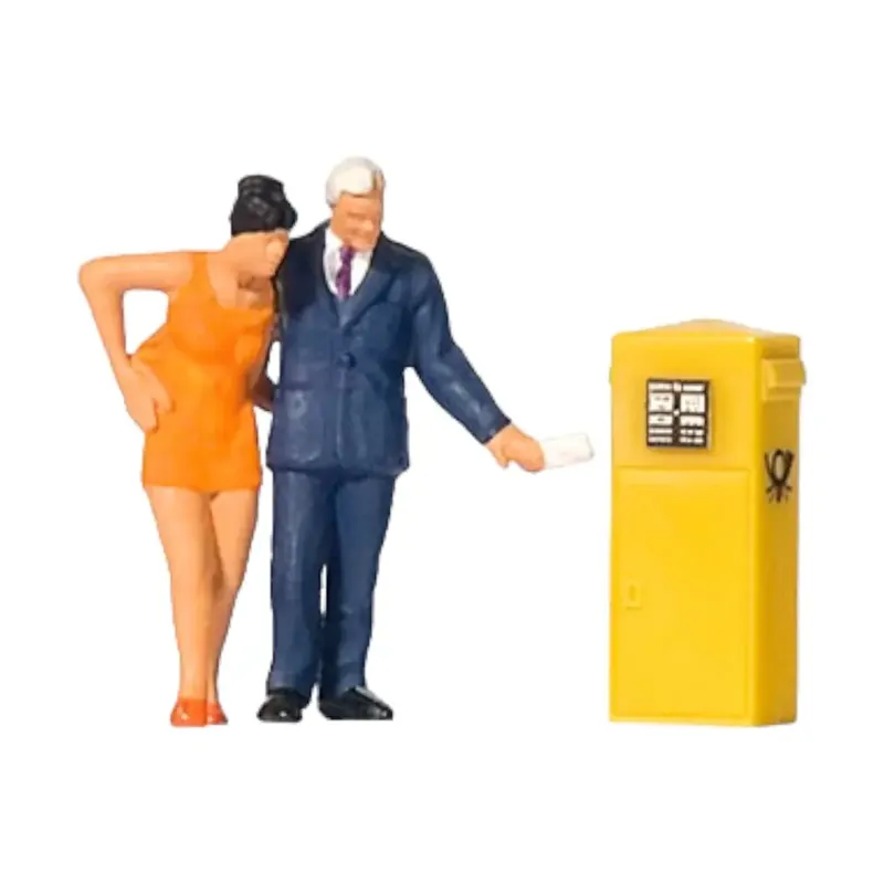 Prix Réduit Lot de 2 personnages en Couple "à la boîte aux lettres" - PREISER 28194 - HO 1 87
