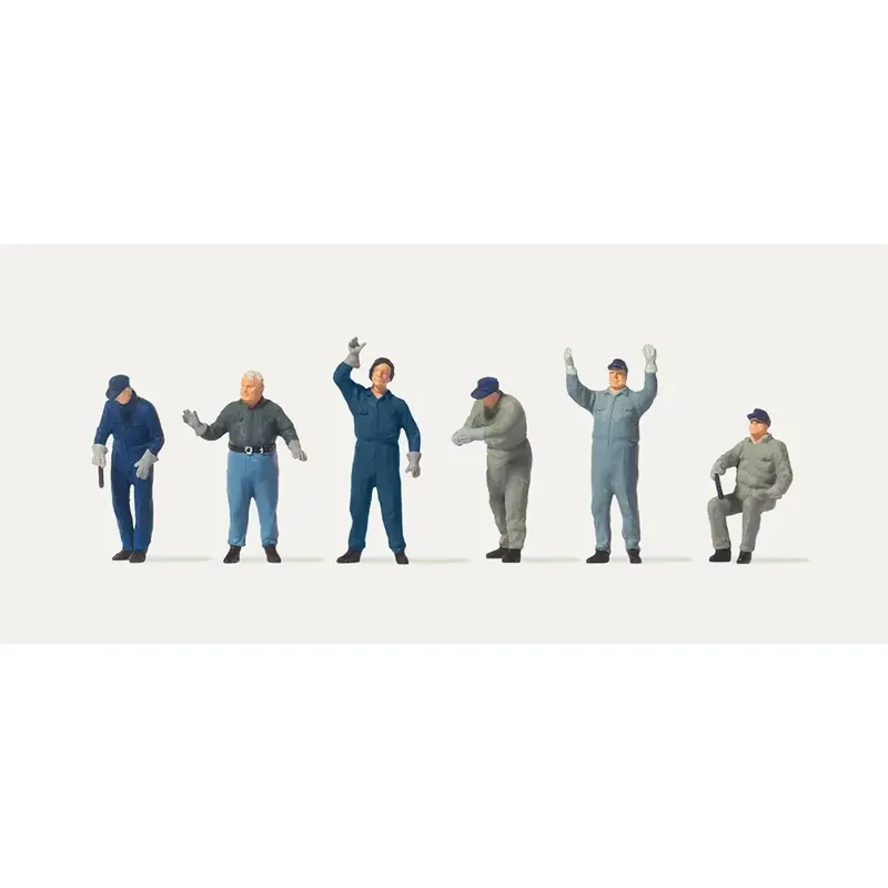 Lot de 6 personnages ouvriers Merten 0212587 chargeant des marchandises - HO 1/87 Promotion