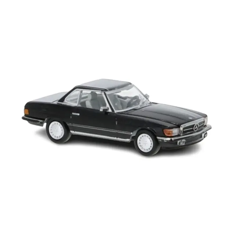 Expédié Aujourd'hui Mercedes-Benz SL (R107) - Hardtop - Noir Métallisé - 1985 - PCX 870481 - HO 1/87