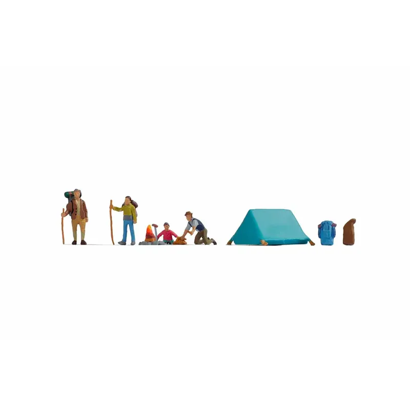 Pack de 4 personnages au camping NOCH 36876 - N 1/160 Nouvelle Collection