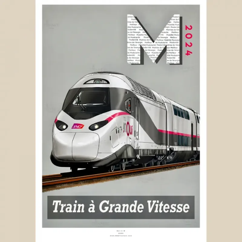 Poster TGV M - 800tonnes 8TTGVM - A2 42.0 x 59.4 cm - 2024 Achetez Aujourd'hui