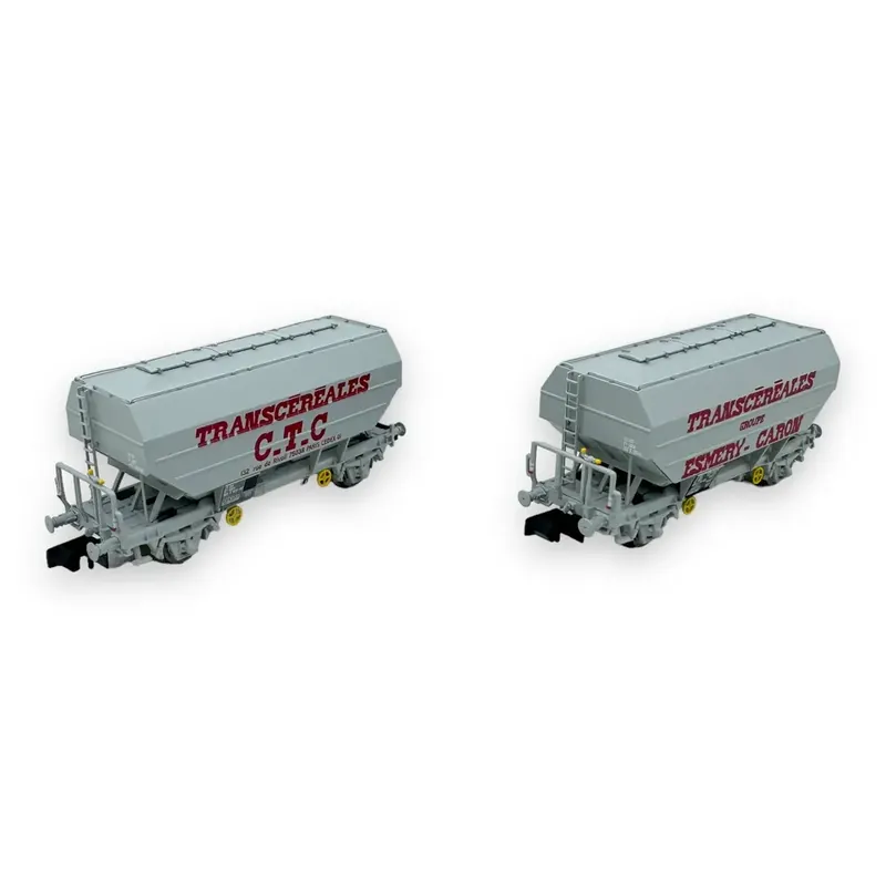 Set 2 wagons céréaliers - Ree Modèles NW-317 - N 1/160 - SNCF - Ep IV - 2R Nouvelle Collection