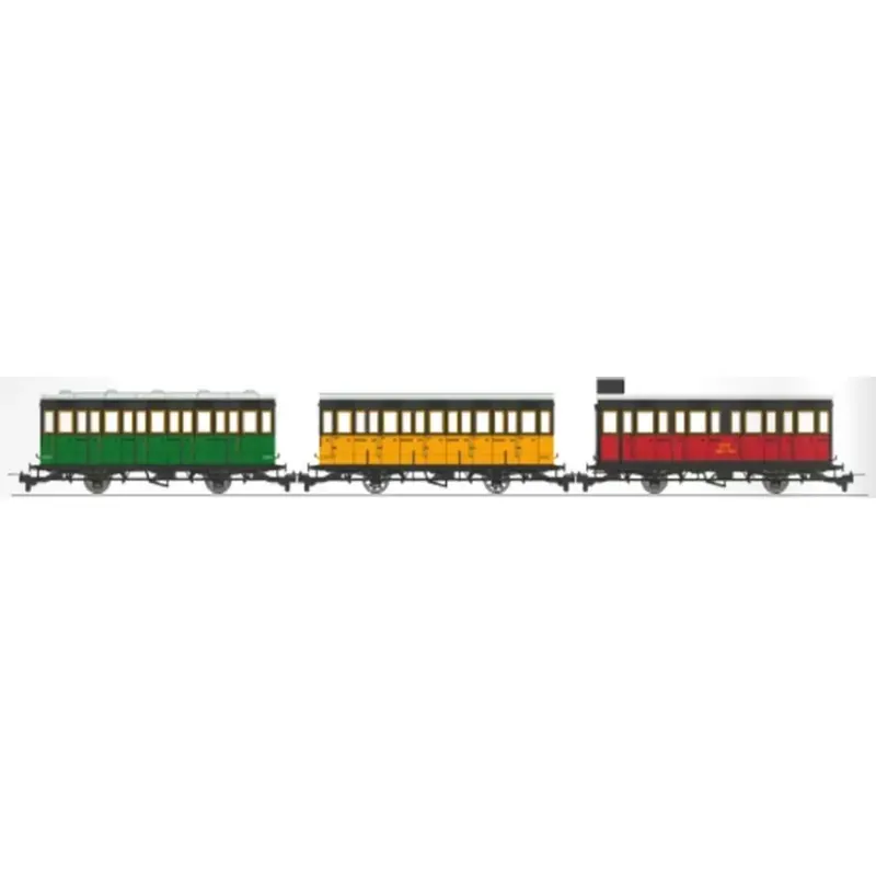 Set de 3 voitures voyageurs « Cage à poule » train touristique du Vivarais - Ree Modèles VM040 - HOe/HOm 1/87 - CFD - Ep II/III - 2R Petit Prix