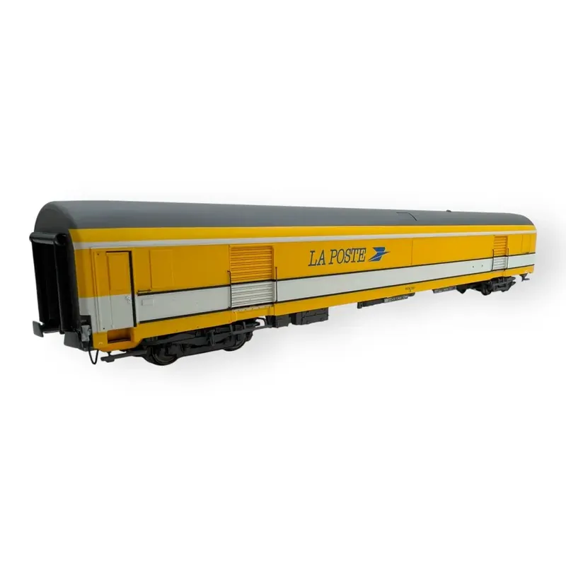 Voiture postale PE UIC livrée jaune/blanche toit gris, bogies Y24X - LS Models 40448 - HO 1/87 - SNCF - Ep V - 2R Remise