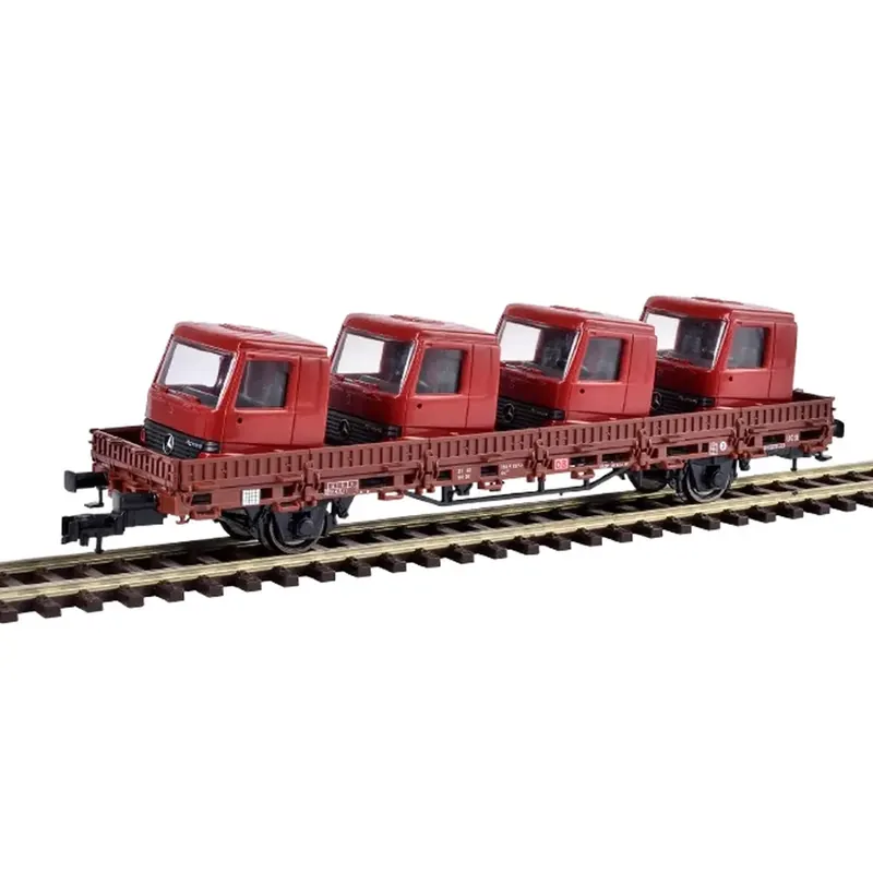 Wagon à bords bas chargé de cabines de conduite - Kibri 26253 - HO 1/87 - DB-AG - 2R Retour Gratuit