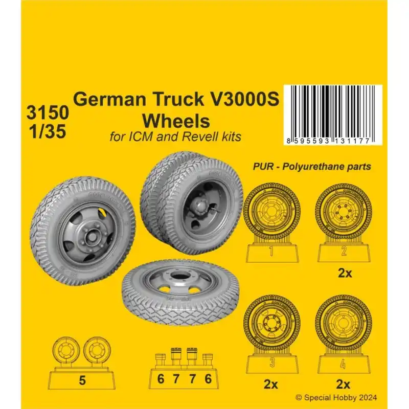 Usine Directe CMK 129-3150 GERMAN TRUCK V3000S WHEELS 1/35 / FOR ICM KITS