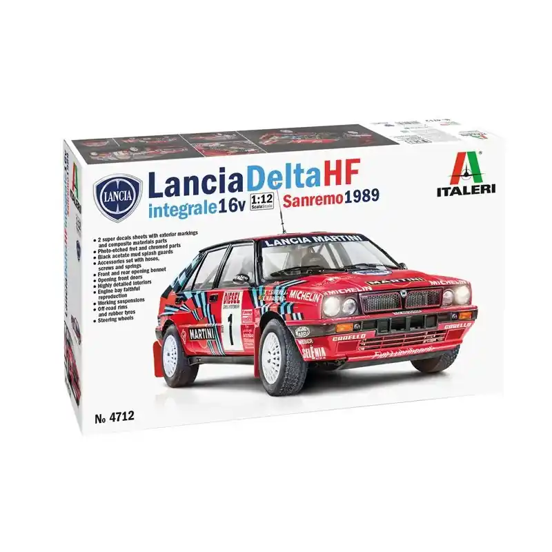 ITALERI 4712 MAQUETTE VOITURE LANCIA DELTA HF INTEGRALE SANREMO 1989 1/12 Achat Immédiat