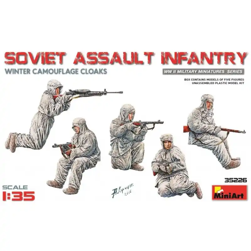 Authentique MINIART 35226 PERSONNAGES MILITAIRES INFANTERIE D’ASSAUT SOVIÉTIQUE TENUE HIVERS PRÉVUE SUR CHAR 1/35