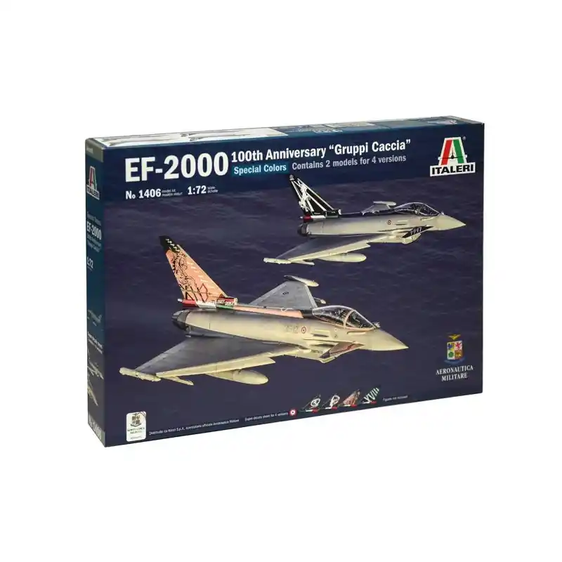 ITALERI 1406 MAQUETTE AVION EF-2000 100E ANNIVERSAIRE GRUPPI CACCIA - SPECIAL COLORS 1/72 Prix Bas