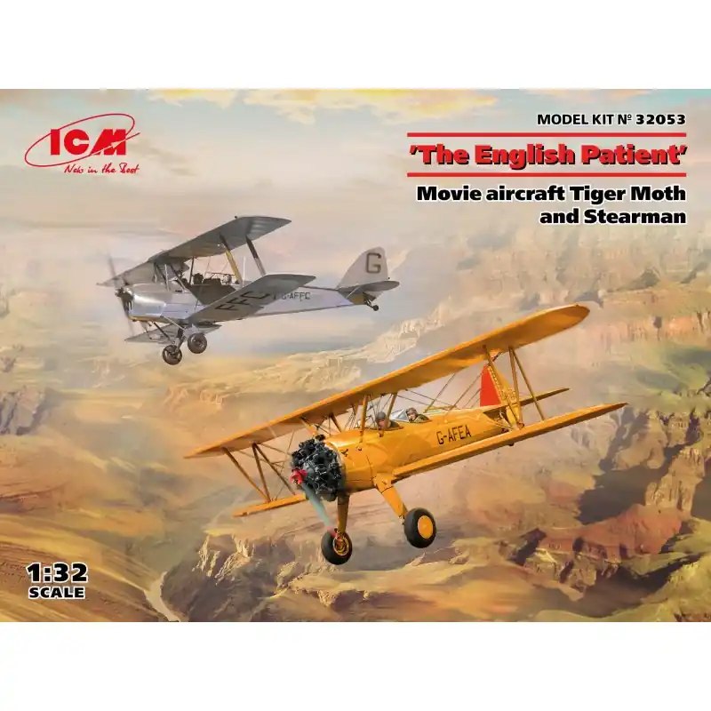 Promotion Saisonnière ICM 32053 MAQUETTE AVION (THE ENGLISH PATIENT) MOVIE AIRCRAFT TIGER MOTH AND STEARMAN 1/32