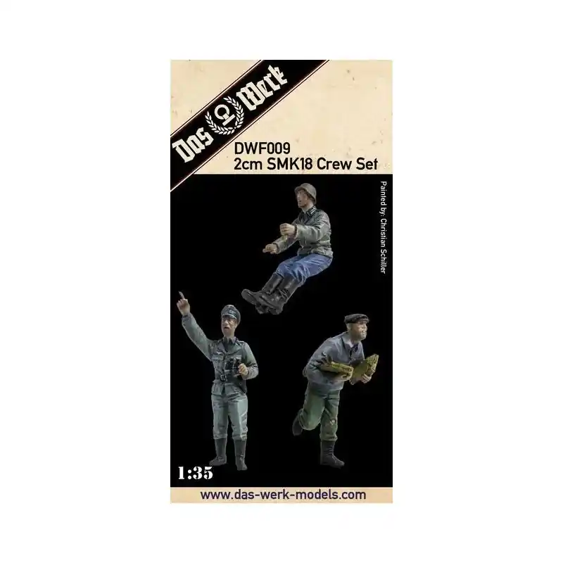 DAS WERK DWF009 MAQUETTE FIGURINE ENSEMBLE D‘ÉQUIPAGE 2CM SMK18 1/35 Certifié