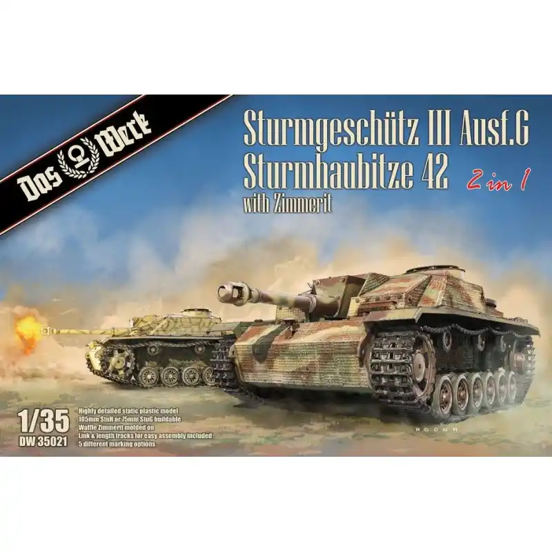 DAS WERK DW35021 MAQUETTE MILITAIRE STUG III AUSF.G / STUH 42 1/35 Promotion Saisonnière