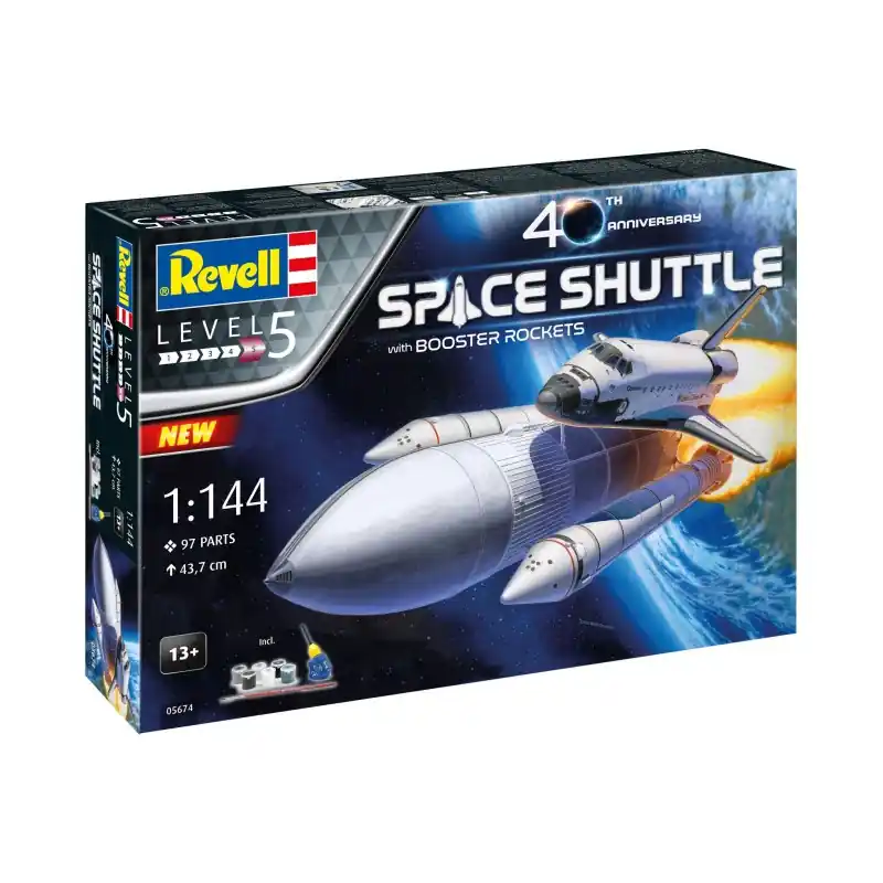 REVELL 05674 COFFRET CADEAU SPACE SHUTTLE & BOOSTER ROCKETS, 40 MAQUETTE REVELL AVEC ACCESSOIRES DE BASE 1/144 Expédition Rapide