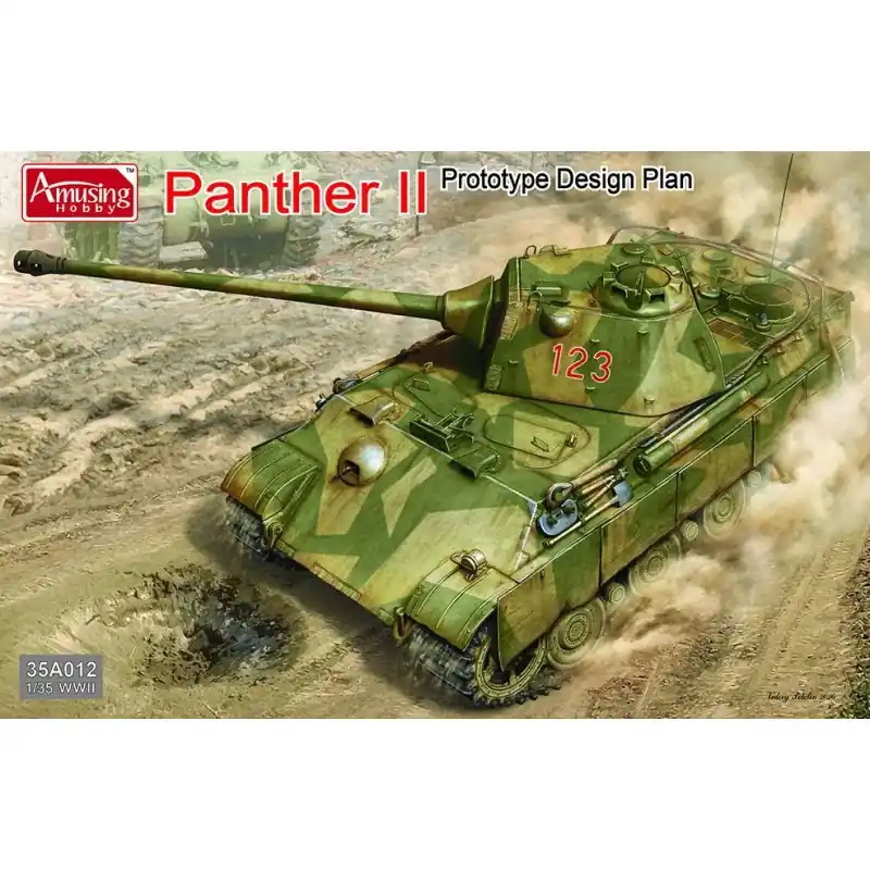 Livraison Express AMUSING HOBBY 35A012 MAQUETTE MILITAIRE CHAR PANTHER II PROTOTYPE DESIGN 1/35